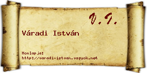 Váradi István névjegykártya